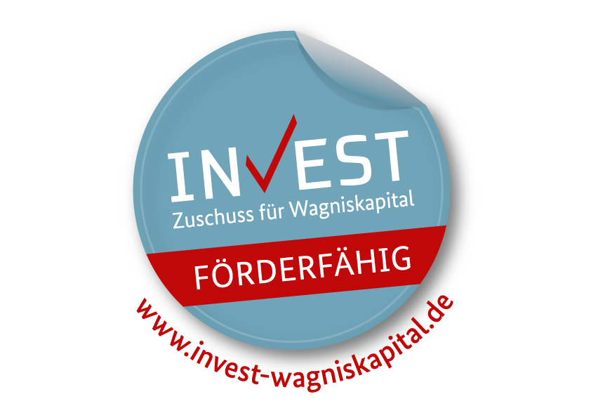 Logo INVEST, Zuschuss für Wagniskapital, mit Hinweis auf die BAFA-Förderfähigkeit